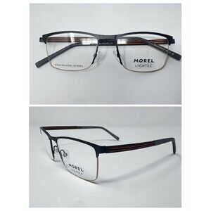 Morel Lightec 30280L 52-18-145 Eyeglass Frames Gunmetal Orange France